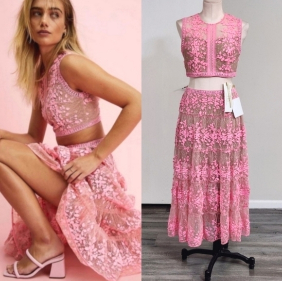 New!BRONX AND BANCO × Free People Megan Pink Two Piece  Set - Picture 1 of 16